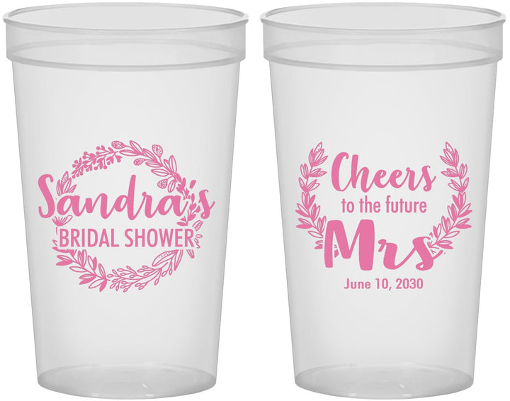 Custom Bridal Shower 22 oz Translucent Cups - Future Mrs | 100015