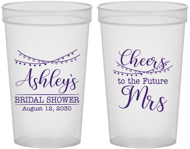 Custom Bridal Shower 22 oz Translucent Cups - Future Mrs | 100018