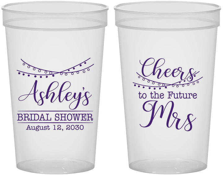 Custom Bridal Shower 22 oz Translucent Cups - Future Mrs | 100018