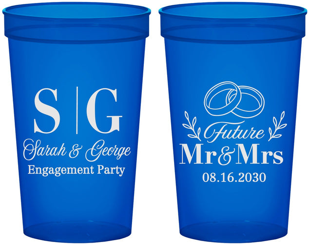 Custom Engagement 22 oz Translucent Cups - Future Mr And Mrs | 10002