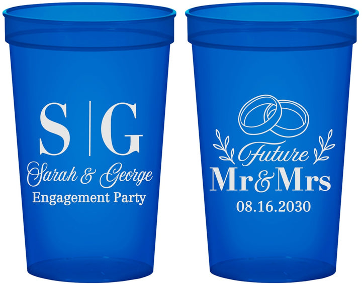 Custom Engagement 22 oz Translucent Cups - Future Mr And Mrs | 10002