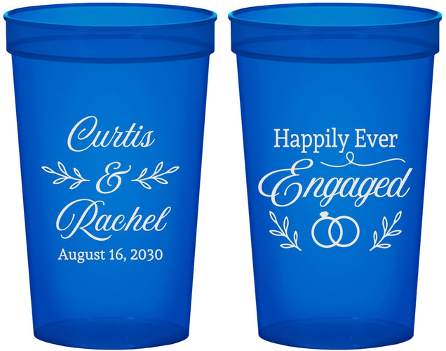 Custom Engagement 22 oz Translucent Cups - Happily Ever Engaged | 10004