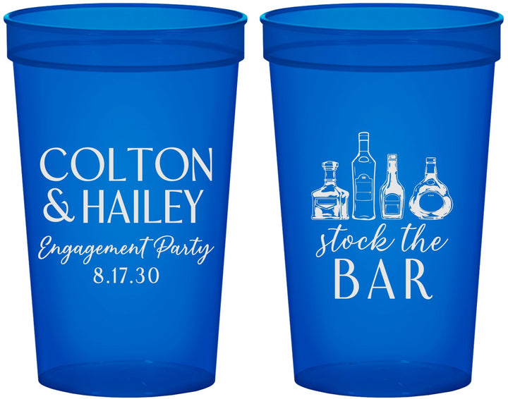 Custom Engagement 22 oz Translucent Cups - Stock The Bar | 10005