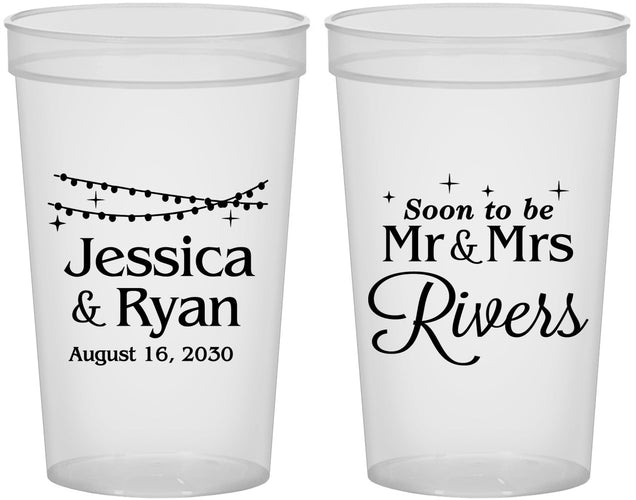 Custom Engagement 22 oz Translucent Cups - Soon To Be Mr And Mrs | 10008