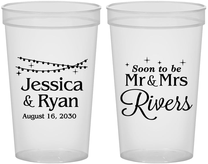 Custom Engagement 22 oz Translucent Cups - Soon To Be Mr And Mrs | 10008