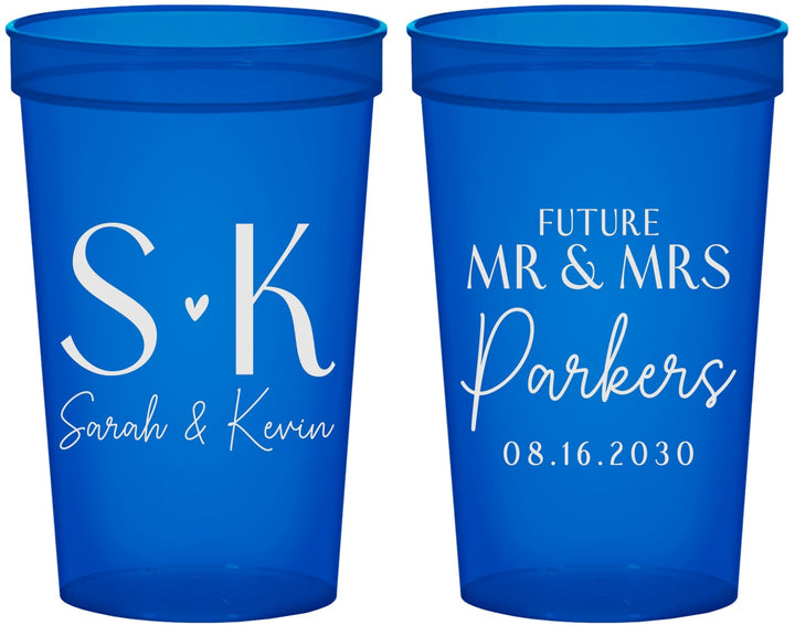 Custom Engagement 22 oz Translucent Cups - Future Mr And Mrs | 10012