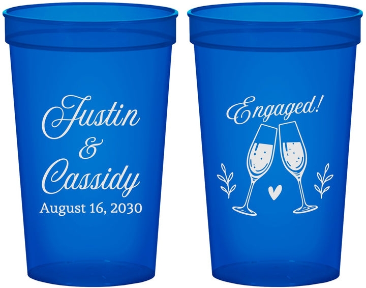 Custom Engagement 22 oz Translucent Cups - Engaged | 10013