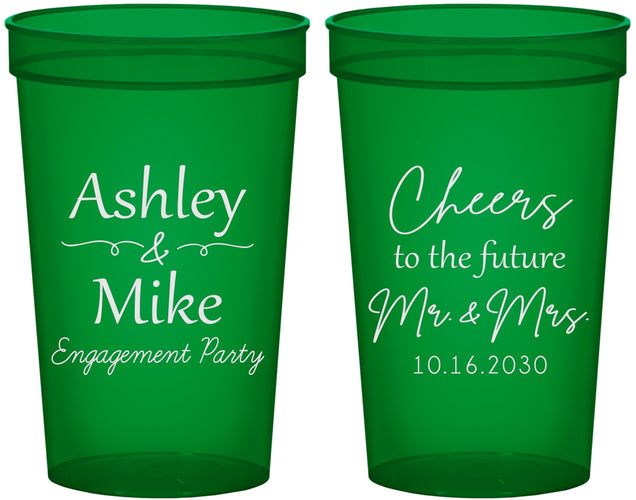 Custom Engagement 22 oz Translucent Cups - Future Mr And Mrs | 10014