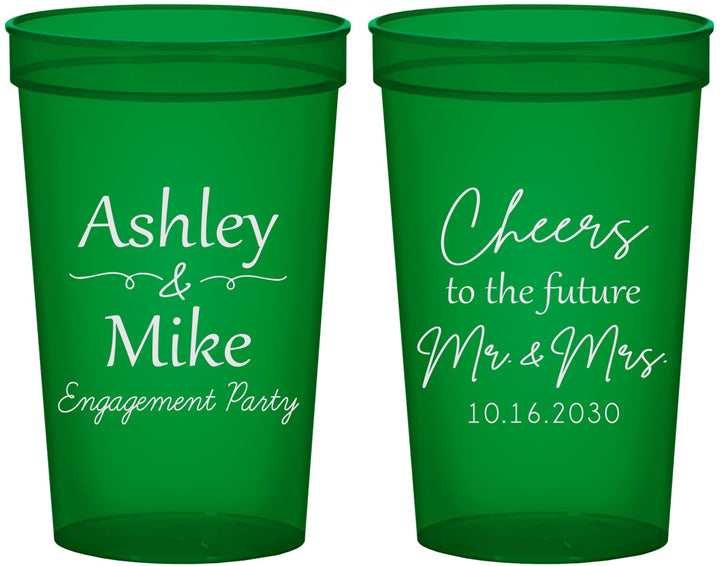 Custom Engagement 22 oz Translucent Cups - Future Mr And Mrs | 10014