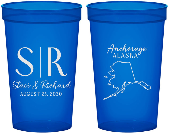 Custom Wedding 22 oz Translucent Cups - Alaska | 101