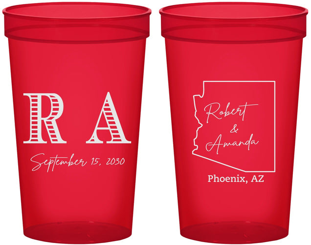 Custom Wedding 22 oz Translucent Cups - Arizona | 102