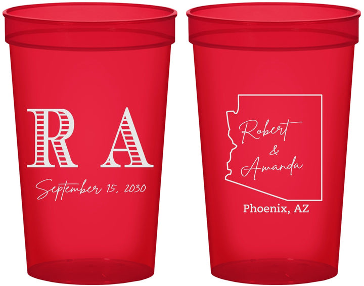 Custom Wedding 22 oz Translucent Cups - Arizona | 102