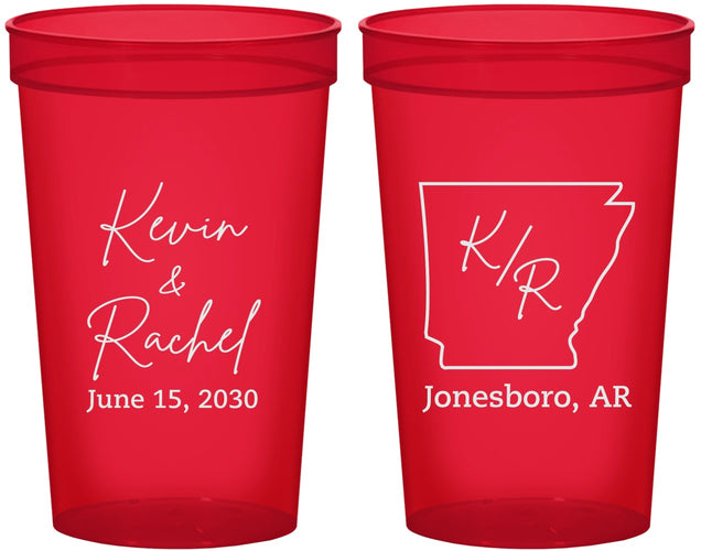 Custom Wedding 22 oz Translucent Cups - Arkansas | 103