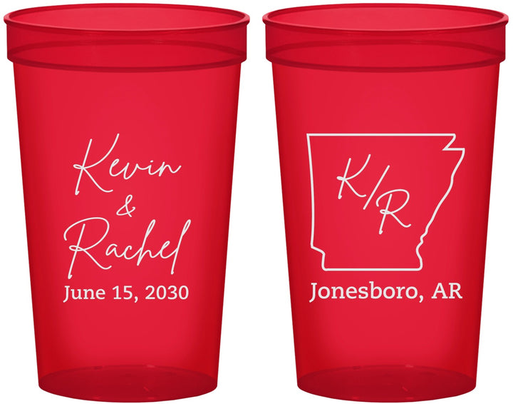 Custom Wedding 22 oz Translucent Cups - Arkansas | 103