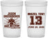 Custom Bar Mitzvah 22 oz Translucent Cups - 13th Birthday Football | 110002