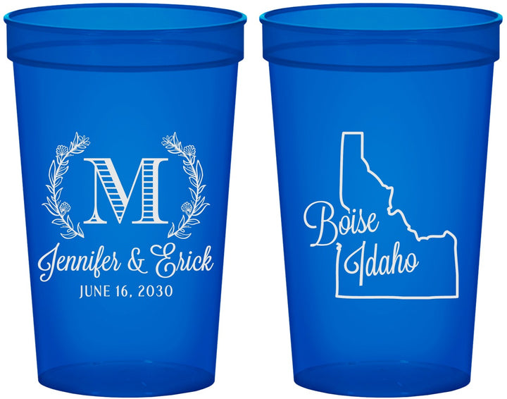 Custom Wedding 22 oz Translucent Cups - Idaho | 111