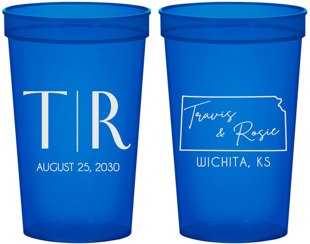 Custom Wedding 22 oz Translucent Cups - Kansas | 115