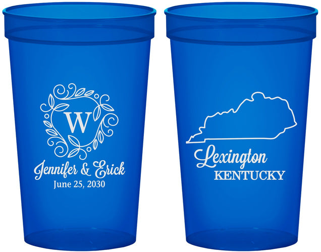 Custom Wedding 22 oz Translucent Cups - Kentucky | 116
