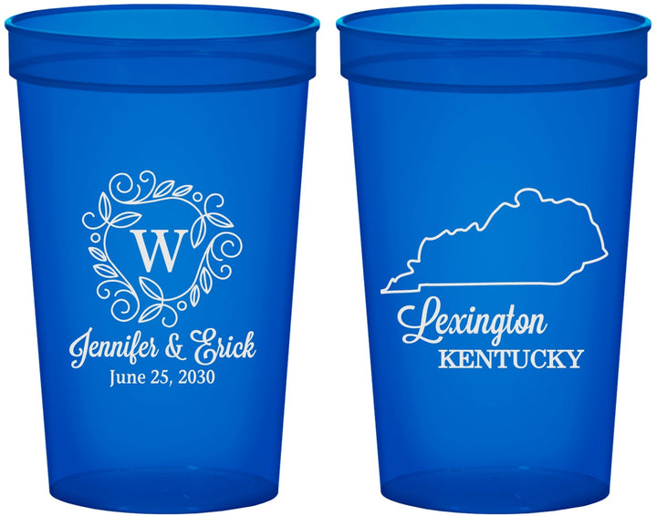 Custom Wedding 22 oz Translucent Cups - Kentucky | 116