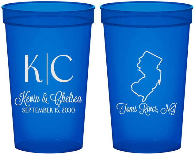 Custom Wedding 22 oz Translucent Cups - New Jersey | 129