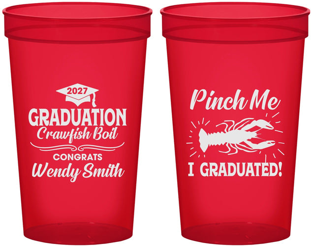 Custom Graduation 22 oz Translucent Cups - Class Of 2027 Crawfish Boil | 130001