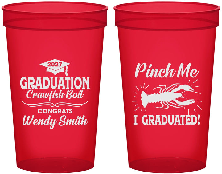 Custom Graduation 22 oz Translucent Cups - Class Of 2027 Crawfish Boil | 130001