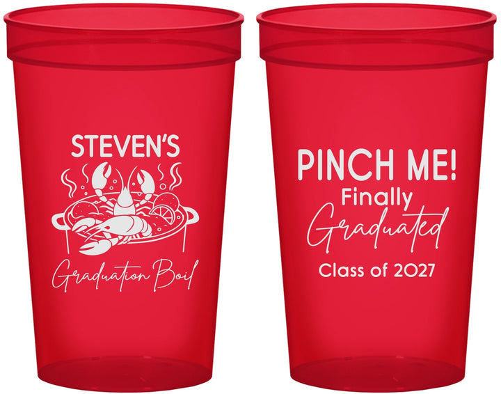 Custom Graduation 22 oz Translucent Cups - Class Of 2027 Crawfish Boil | 130004