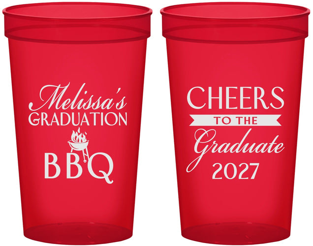 Custom Graduation 22 oz Translucent Cups - Class Of 2027 Bbq | 130006