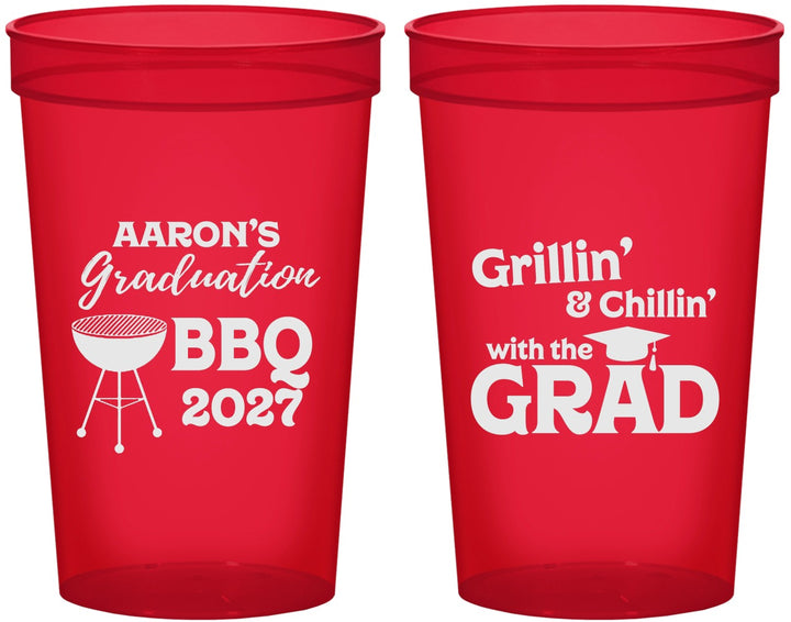 Custom Graduation 22 oz Translucent Cups - Class Of 2027 Bbq | 130007