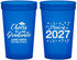 Custom Graduation 22 oz Translucent Cups - Class Of 2027 Cheers Graduate | 130021