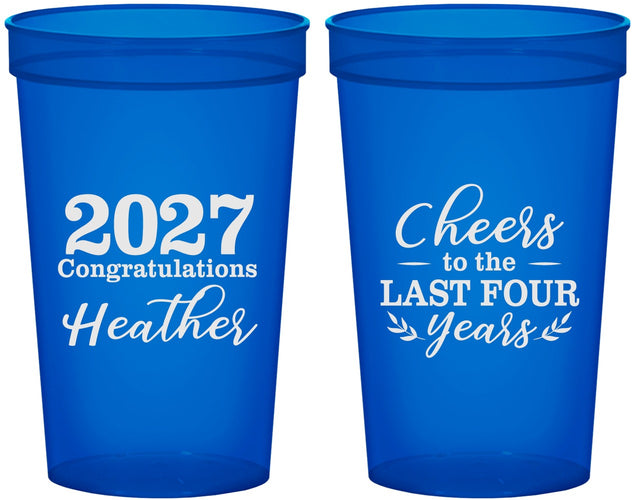 Custom Graduation 22 oz Translucent Cups - Class Of 2027 Last Four Years | 130023