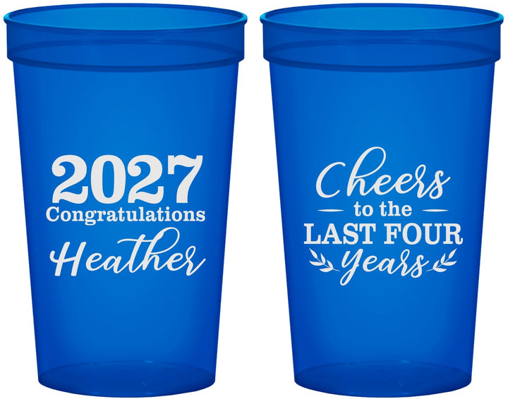 Custom Graduation 22 oz Translucent Cups - Class Of 2027 Last Four Years | 130023