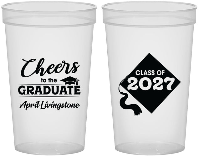 Custom Graduation 22 oz Translucent Cups - Class Of 2027 Tassel Hassel | 130033