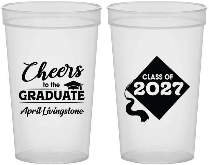 Custom Graduation 22 oz Translucent Cups - Class Of 2027 Tassel Hassel | 130033