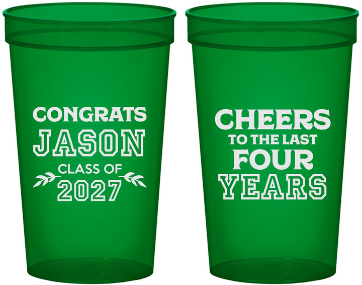 Custom Graduation 22 oz Translucent Cups - Class Of 2027 Last Four Years | 130036
