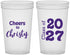 Custom Graduation 22 oz Translucent Cups - Class Of 2027 Cheers | 130037