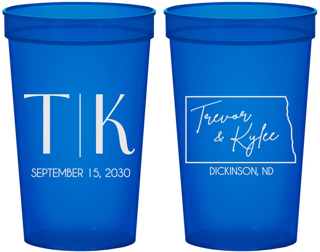 Custom Wedding 22 oz Translucent Cups - North Dakota | 133