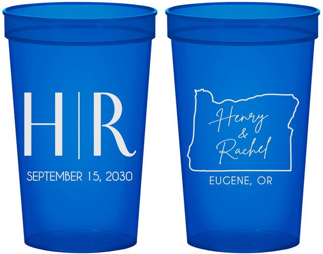 Custom Wedding 22 oz Translucent Cups - Oregon | 136