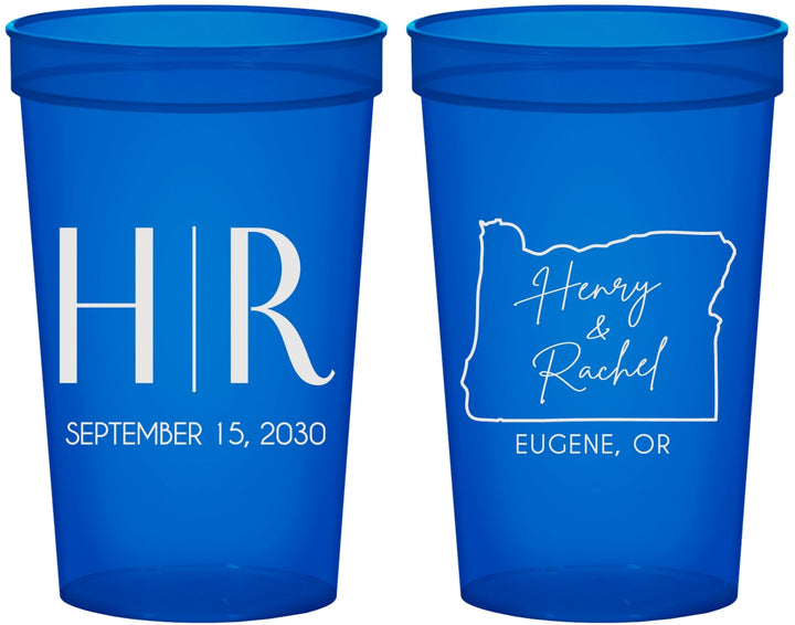 Custom Wedding 22 oz Translucent Cups - Oregon | 136