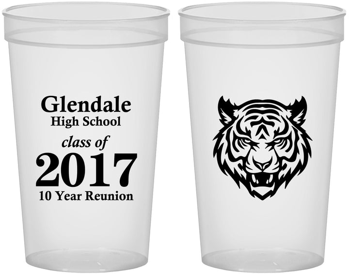 Custom Class Reunion 22 oz Translucent Cups - Class Of 2017 10 Year | 140000