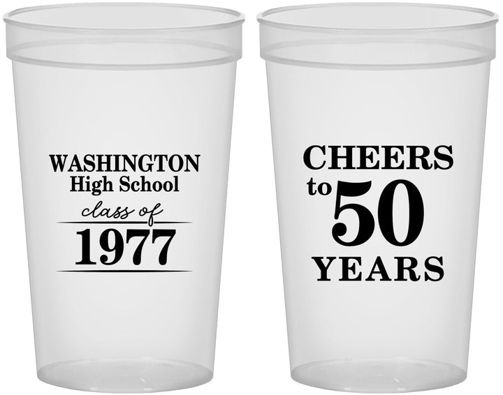 Custom Class Reunion 22 oz Translucent Cups - Class Of 1977 50 Year | 140004