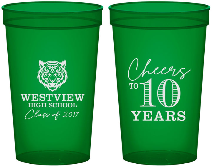 Custom Class Reunion 22 oz Translucent Cups - Class Of 2017 10 Year | 140005