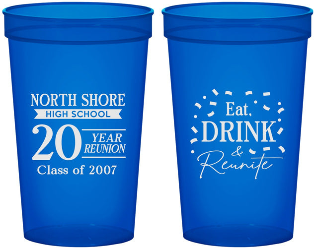 Custom Class Reunion 22 oz Translucent Cups - Class Of 2007 20 Year | 140006