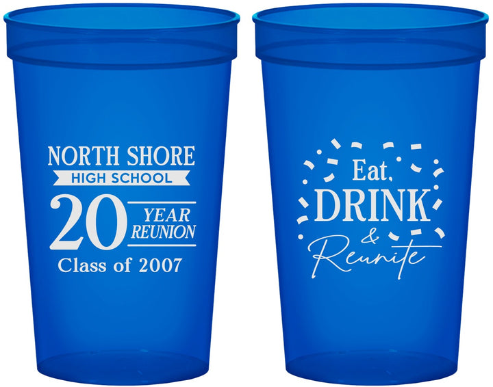 Custom Class Reunion 22 oz Translucent Cups - Class Of 2007 20 Year | 140006