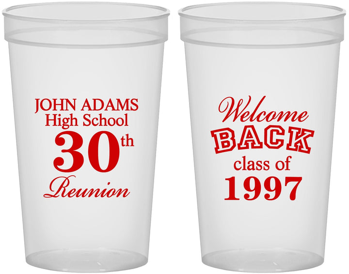 Custom Class Reunion 22 oz Translucent Cups - Class Of 1997 30 Year | 140007