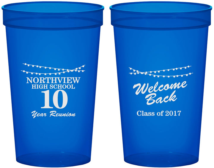 Custom Class Reunion 22 oz Translucent Cups - Class Of 2017 10 Year | 140010