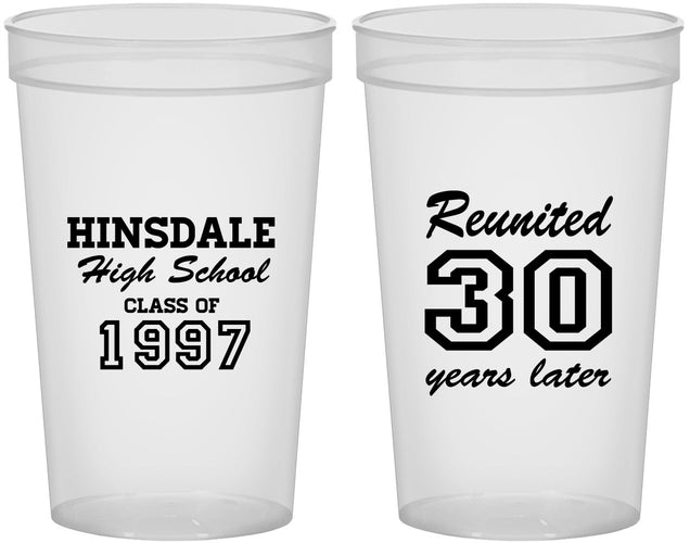 Custom Class Reunion 22 oz Translucent Cups - Class Of 1997 30 Year | 140012