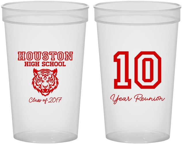 Custom Class Reunion 22 oz Translucent Cups - Class Of 2017 10 Year | 140015