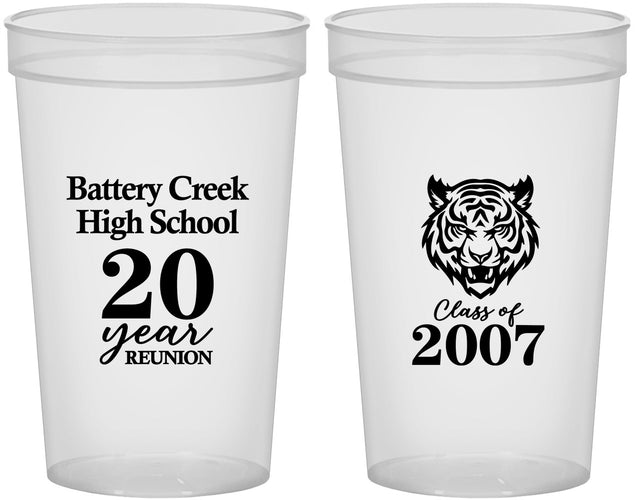 Custom Class Reunion 22 oz Translucent Cups - Class Of 2007 20 Year | 140016