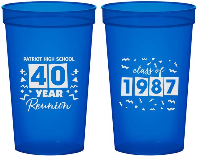 Custom Class Reunion 22 oz Translucent Cups - Class Of 1987 40 Year | 140018